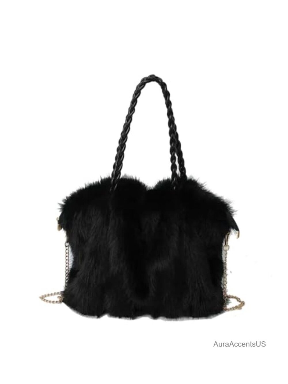 Faux Fur Fluffy Tote Bag Fuzzy Shoulder Crossbody Purse Plush Handbag